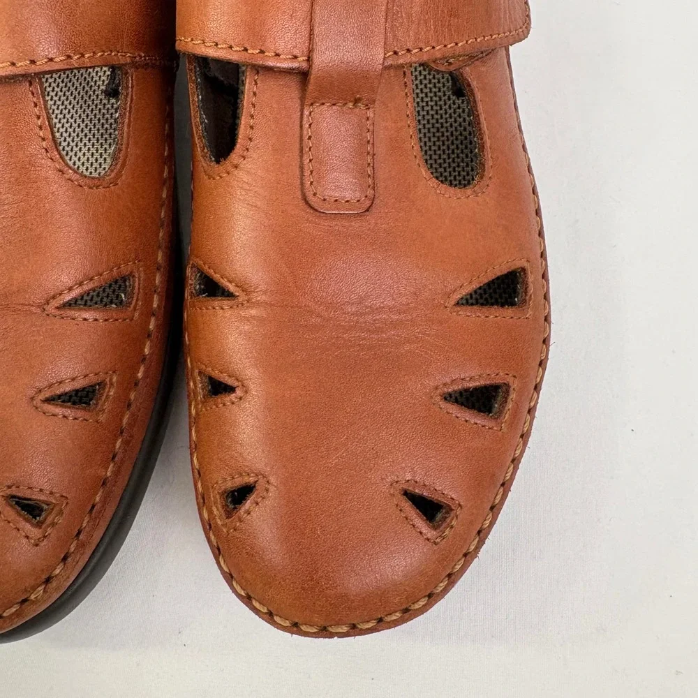 SAS Roamer Women's Cognac Brown Leather Mary Jane Comfort Walking‎ Shoes 7.5 N